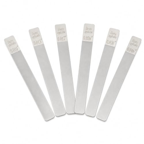 6Pcs Gauged Nut Slotting File Set for Electric Guitar, Measuring Acoustic 12-53, Electric 09-42, Electric 10-46, Stainless Steel Luthier Repair Tool For Adjusting/Crowning Fret Slots(electric10-46)
