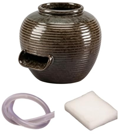 Kdjuope Brocca d'Acqua in Terracotta a Ricircolo con Beccuccio E Tubo Flessibile, da Tavolo per Ufficio E Interni, S