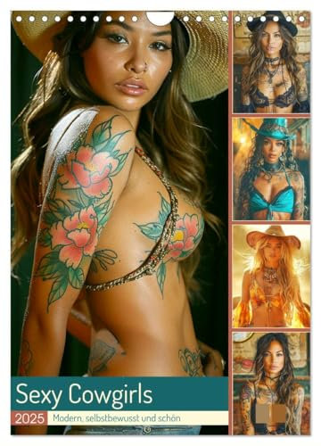 Sexy Cowgirls. Modern, selbstbewusst und schön (Wandkalender 2025 DIN A4 hoch), CALVENDO Monatskalender: Erotischer Wild West Charme mit wilden Schönheiten (CALVENDO Erotik)