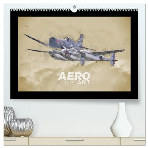 Aero Action Art - Luftfahrt Kunst (hochwertiger Premium Wandkalender 2026 DIN A2 quer), Kunstdruck in Hochglanz: Luftfahrt Kunst. Illustrationen von ... in dynamischer Haltung. (CALVENDO Mobilitaet)