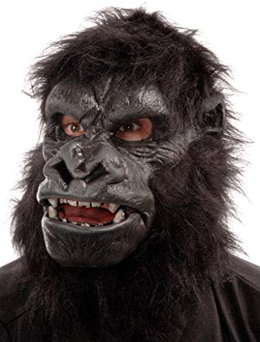 Zagone Studios Authentische Gorilla Affenmaske Deluxe aus Latex mit Kunstfell - Tiermaske Kostüm Zubehör Verkleidung für Karneval, Halloween & Motto-Party
