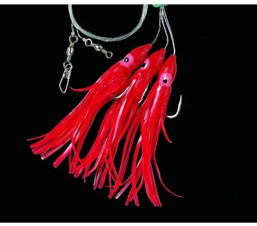DEGA Dorsch-Vorfach (Octopus) 3 Haken B-Japan-Rot