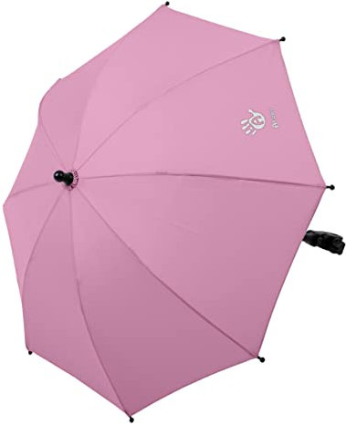 Altabebe (AL7000-06) Universal Sonnenschirm Sonnenschutz für Kinderwagen und Buggy - UV Schutz 50+ / 73 cm Durchmesser - Biegsamer Schirm mit Universalhalterung für Rund- und Ovalrohre - Rose