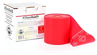 THERABAND Latexfreies Übungsband 22,85 m Rot | Mittel, OneSize