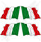 Adesivi in vinile per paraurti e casco, motivo: bandiera italiana, 50 mm, confezione da 4