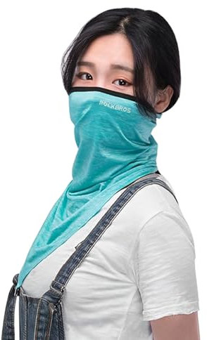 HYSENM Schlauchschal Halstuch Damen Herren Motorrad Skimaske Zubehör, Dreieck-Himmelblau