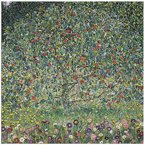 ARTland Wanddeko Wandbild Alu Verbundplatte für Innen & Outdoor Bild 30x30 cm Natur Pflanzen Baum Blumen Apfelbaum 1912 Jugendstil Gustav Klimt T8AV