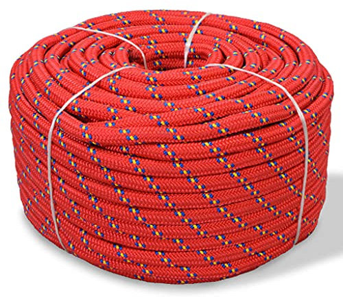 vidaXL Cuerda marina de polipropileno 8 mm 100 m roja