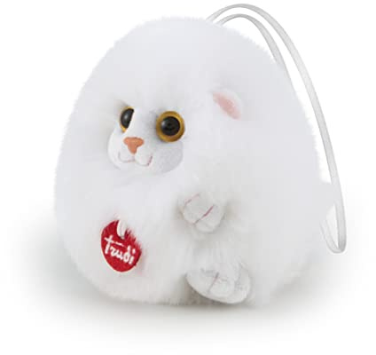 Trudi 29082 Charms Katze ca. 10 cm, Größe XXS, Flauschiger Anhänger aus Plüsch, hochwertiges Stofftier mit weichen Materialien und Satinband, waschbar, Plüschtier zum Sammeln für ca. 10 x 10 x 10 cm