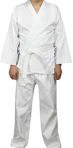 G-LIKE Karate Judo Anzug Kleidung - Kampfkunst Judogi Aikido Keikogi Jiu Jitsu Taekwondo Bando Kung Fu Outfit Training Uniform Kostüm Set Jacke Hose Freier Gürtel für Männer Frauen Kinder (150 cm)