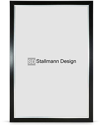 Stallmann Design 'My Frames' Bilderrahmen 61 x 91,5 cm (POSTERFORMAT) | Farbe: Schwarz-Silber | eleganter Rahmen - schwarzes Finish - Kante silber