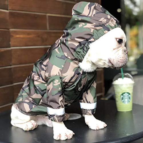 YUANOU Hunderegenmantel Französische Bulldogge Kleidung Mops Kleidung Haustier Regenjacke wasserdichte Kleidung für Hund Reflektierende