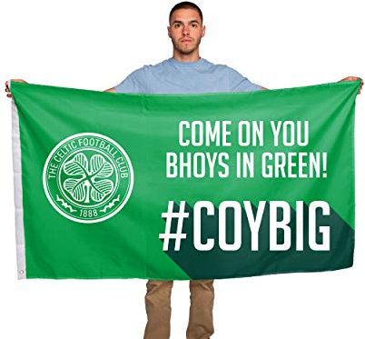 FOCO Officially Licensed Celtic FC Motivational Slogan Football Club Flag