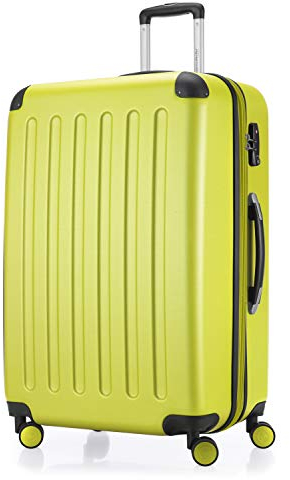 HAUPTSTADTKOFFER - SPREE - Großer Hartschalen-Koffer Trolley Rollkoffer Reisekoffer, 4 Doppel-Rollen, 75 cm, 119 L, Farn
