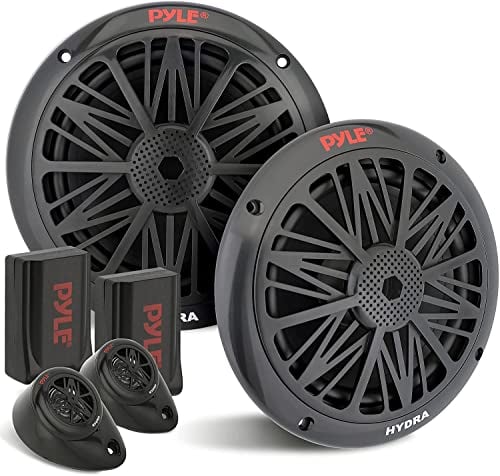 Pyle Sistema de Altavoces Marinos para Barco de 200 Vatios, a Prueba de Clima, Duales de 2 Vías, Altavoces Exteriores de 16.51 cm (6.5 pulgadas) con Respuesta de Frecuencia de 85Hz-6kHz