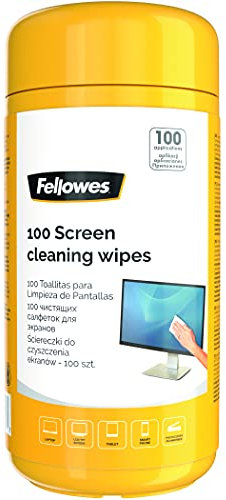 Fellowes 100 Screen Wipes Tub for Home and Office - Monitor/Laptop/iPad/Mobile Phone/Tablet Cleaning Wipes - Multi Pack of 6 - Amazon Exclusive