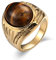 KnSam Herren Ring, Herren Ring Herren Oval Aus Edelstahl Siegelring Für Herren Männer Mit Opal Gold Ring Mit Kostenlos Gravur