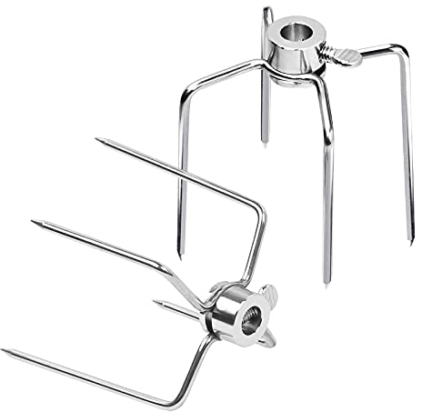 UISEBRT Fleischklammer 2 Stück Fleischnadeln für Grillspieß Edelstahl Multifunktionaler Hähnchengrill Grillgabel für Drehspieß
