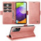 Handyhülle für Samsung Galaxy A52/A52S 4G 5G Hülle mit Schutzfolie, Standfunktion Kartenfach Wallet Premium Leder Schutzhülle A52S Flip Case Cover Stoßfeste Klapphülle (Pink)