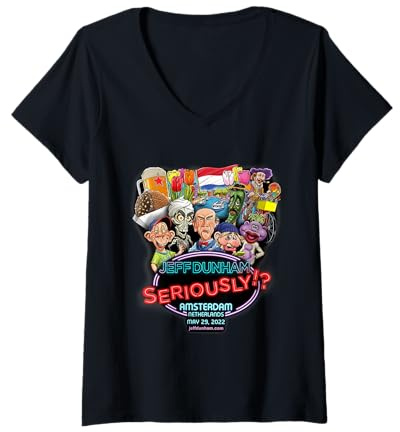 Damen Jeff Dunham Amsterdam, Netherlands (2022) T-Shirt mit V-Ausschnitt