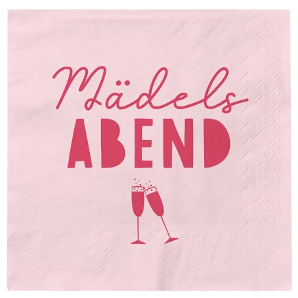 Grafik Werkstatt Servietten mit Spruch | 20 Stück | 12,5 x 12,5 cm | pink | Mädelsabend