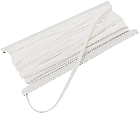 16 Meter Elastic Band for Masks 16m x 5mm, Elastic Band for Sewing, Thin Elastic Band, Elastic Ribbon for Sewing and Crafts, Elastic Band White, (16m x 5mm)