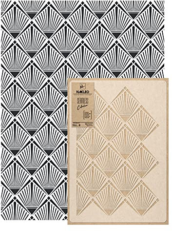 NAKLEO Wall Painting Stencil Large Size, 59x95cm Square Palm Art Deco Square Palm Reusable Plastic Template, Geometric Pattern Wallpaper, DIY Home Decor Craft, Wood Floor Furniture