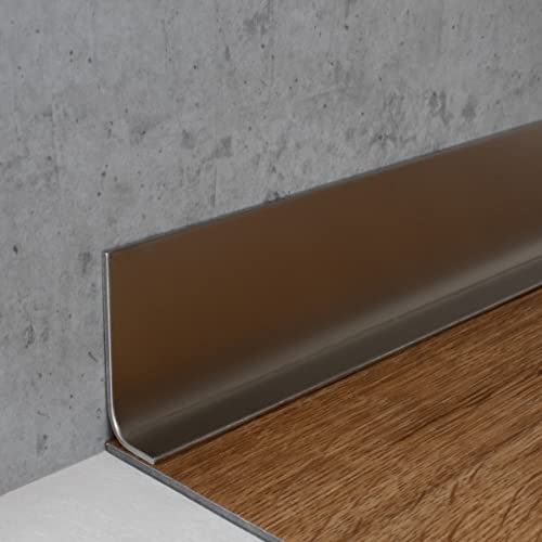 Sockelleiste | Edelstahl | Silber | Breite 10 mm | Höhe 40 mm | Länge 2500 mm | Materialstärke 1 mm | Gebohrt | Fußleiste | 1 Stück