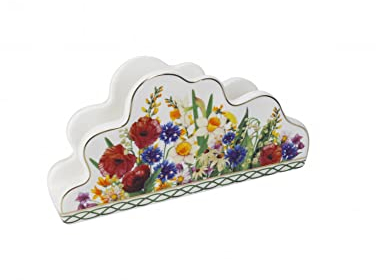 BRANDANI Portatovaglioli Fiori di Campo 20x10cm Porcellana