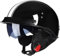 Motorradhelm Retro Motorrad Halbhelme mit Visier Halbschale Jet Helm mit Schutzbrille DOT/ECE-Zugelassen Mofa Motorrad-Helm Chopper Scooter-Helm Offenem Helm für Männer und Frauen (Color : 1, Size :
