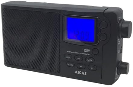 Akai - Receptor de radio digital PLL, Recepción de 12 bandas SW(1-10)/MW/FM -