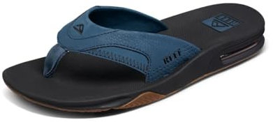 Reef Fanning Tongs pour homme, soutien de la voûte plantaire, semelle extérieure durable, résistantes à l'eau, avec décapsuleur intégré, 46 EU