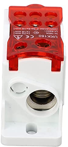 Scatola di Giunzione di Alimentazione con Morsettiera su Guida DIN per elettricità, Scatola di Distribuzione Terminale 160A (Rosso)