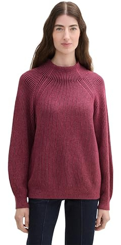 Tom Tailor Damen 1042957 RIPP Strickpullover mit Wollanteil (1er Pack)