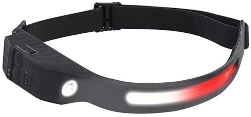 KryoLights Kopflampe: Akku-Stirnlampe, 230°-Flutlicht, COB- & SMD-LED, Warnlicht, 500 Lumen (Kopflampe ultrahell, LED Kopfleuchte, Arbeitsleuchte)