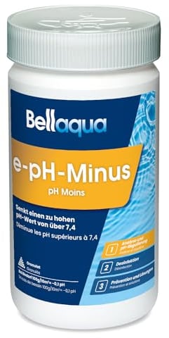Bellaqua e-pH-Minus 1,5 kg - pH Senker - schnell & effektiv pH Wert senken, optimale pH Regulierung - einfache Dosierung - Granulat Pool pH Regulierung - Wasserpflege, Poolchemie, Poolpflege