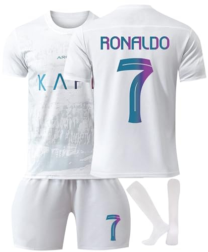 Al NASSR 23/24 Fußball Trikot, Nr.7 Hause/Auswärts Fußball Trikot für Kinder Erwachsener, Fussball Trikots Shorts und Socken Anzug Jungen Herren