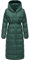 Ragwear Damen Wintermantel Warmer Steppmantel lang mit Kapuze Niara Long YOUMODO Forest Green Gr. XL