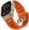 Bandletic R-FKM Armband Kompatibel Mit Apple Watch Ultra 2/Ultra 49mm 45mm 44mm 42mm für Herren, Weiche Atmungsaktive Sport Ersatzbänder für iWatch Serie SE 9 8 7 6 5 4 3 2 1, Orange