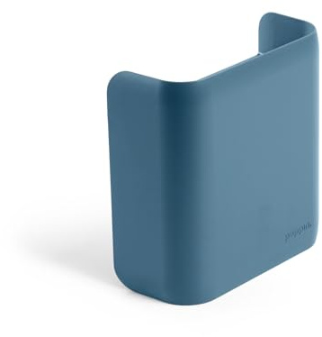 Poppin Magnetic Pen Holder - Office Supplies Storage Cup with 3 Mounting Options (adhesive strips, magnets, or screws), Mounts to Walls, Refrigerators, Lockers (Slate Blue)