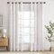 EMEMA Tenda in Voile per Soggiorno con Occhielli, Motivo di Foglie Trasparenti e Ricamo, Set di 2 Tendaggi Moderni per Camera da Letto, Ognuna H 225 x L 140 cm, Foglie Bianche