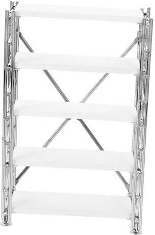 Gogogmee Miniatur Bücherregal Für Puppenhaus Lagiger Weißer Regalständer Für Dekoration Und Aufbewahrung Einzigartiges Design Für Miniaturmöbel Und Accessoires