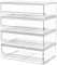 A-Lugei 4 Piezas Ancho Apilables Organizador Cajones, Transparente Cajonera Plastico Organizador Cajones Baño, Caja De Almacenamiento Con Tapa Para Maquillaje Cosméticos Cocina Refrigerador Oficina