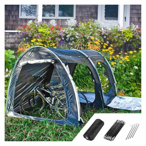 YSMSMZJK Garage Moto per Esterno Grande 2 in 1 Box Biciclette da Esterno per 2/3/4/5 Biciclette Garage Auto per Esterno Carport Auto