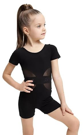 WILDWINS Gymnastikoverall, Sportoverall für Rhythmische Sportgymnastik, Balletttanz für Mädchen (Black, 152-158)