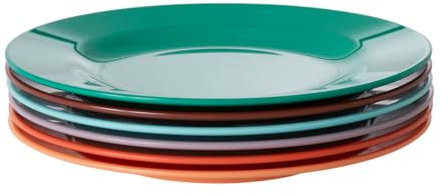 RICE Melamine Round Side Plates in Assorted Colors (6 Pcs)– Lightweight, Easy to Wash and Colorful Dishes for Home Use and Any Special Occasion, BPA Free and Food Safe – (7.8 Inches)