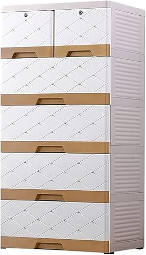 SHANYAYALI Aufbewahrungskörbe aus Kunststoff, Schubladentyp, Spind, Zuhause, Kleiderschrank, geeignet für Wohnzimmer, Schlafzimmer, Kinderzimmer (weiß, 6 Ebenen)