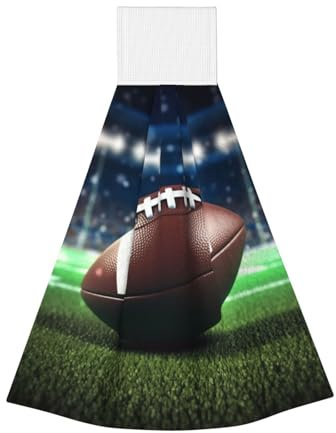 QMNSEHF Handtuch zum Aufhängen, American Football, Küchentuch, weiches Korallen-Samt-Handtuch, super saugfähig, mit Aufhängeschlaufe, Waschlappen, Handtücher zum Waschen des Gesichts, lustige