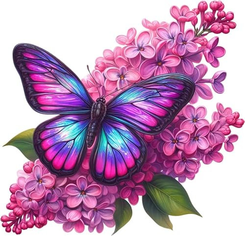 x4 Violet Flower Vinyl Stickers Cover Marks Non Transparent Waterproof Floral Art Decals 1@ 20cm Tall Ideal for Toilets or car. 3@ 7cm Tall Ideal for Phone case, Cups & Wine Glass (Butterfly Violet)