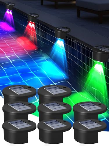 8-Pack Doppelte Lichter led poolbeleuchtung Solar Poolzubehör, Outdoor Pool Beleuchtung Zubehör Spaß, Garten Pool Licht Solar, Pools Lichter Schwimmend für Wasserfall, Teichbeleuchtung, poolumrandung